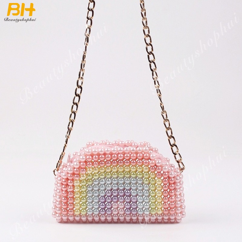 Túi Đeo Chéo Mini Đính Ngọc Trai Thời Trang Mới Cho Nữ