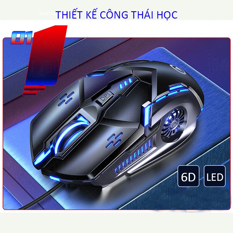 Chuột gaming máy tính có dây game thủ Vinetteam YINDIAO G5 3200DPI / Chế độ LED 7 màu / 6 nút bấm -Hàng Chính Hãng -4398