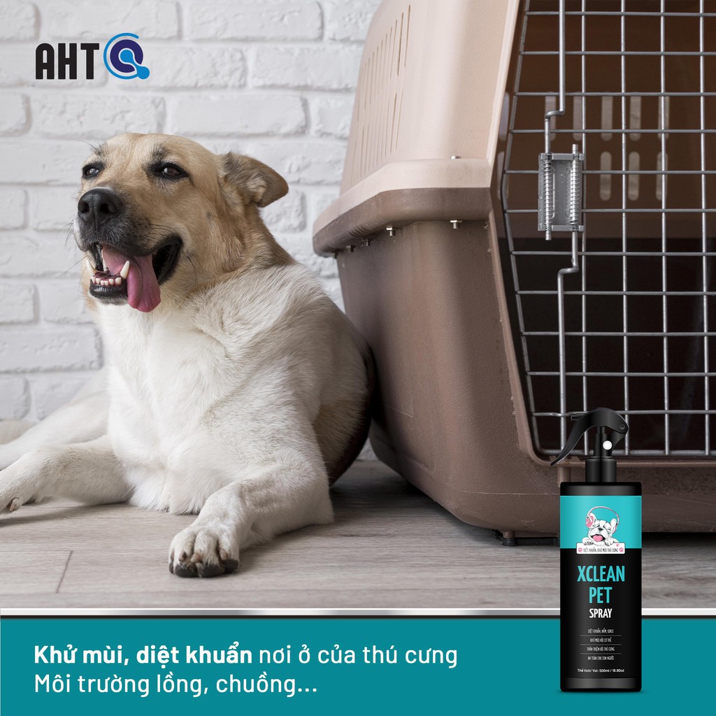 KHỬ MÙI HÔI THÚ CƯNG CHÓ MÈO-CHAI XỊT NANO BẠC DIỆT KHUẨN KHỬ MÙI THÚ CƯNG XCLEAN PET 500ML-AHT CORP (AHTC)