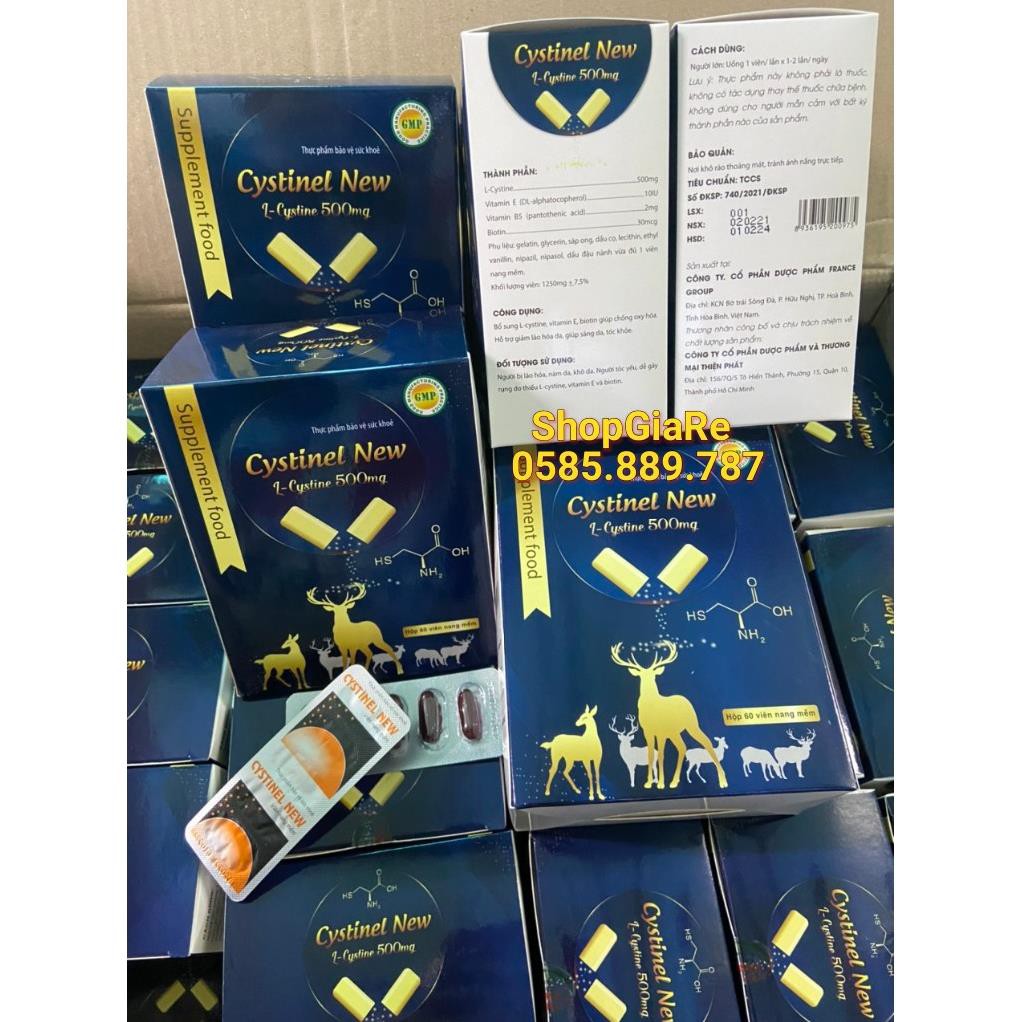 Cystinel new chứa L cystine 500mg bổ sung dưỡng chất cho tóc, giảm rụng tóc, chống oxy hóa, làm mịn và sáng da