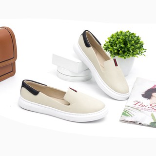 Giày slipon đế cao su trắng da mềm siêu nhẹ pixie x436