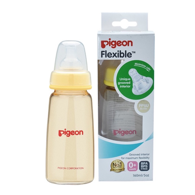 [Chuẩn Hãng]Bình Sữa PIGEON PPSU Cổ Hẹp Bình Sữa Pigeon Vuông size 160ml và 250ml