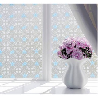 1 mét giấy dán kính hoa ly xanh - khổ rộng 45cm có keo sẵn
