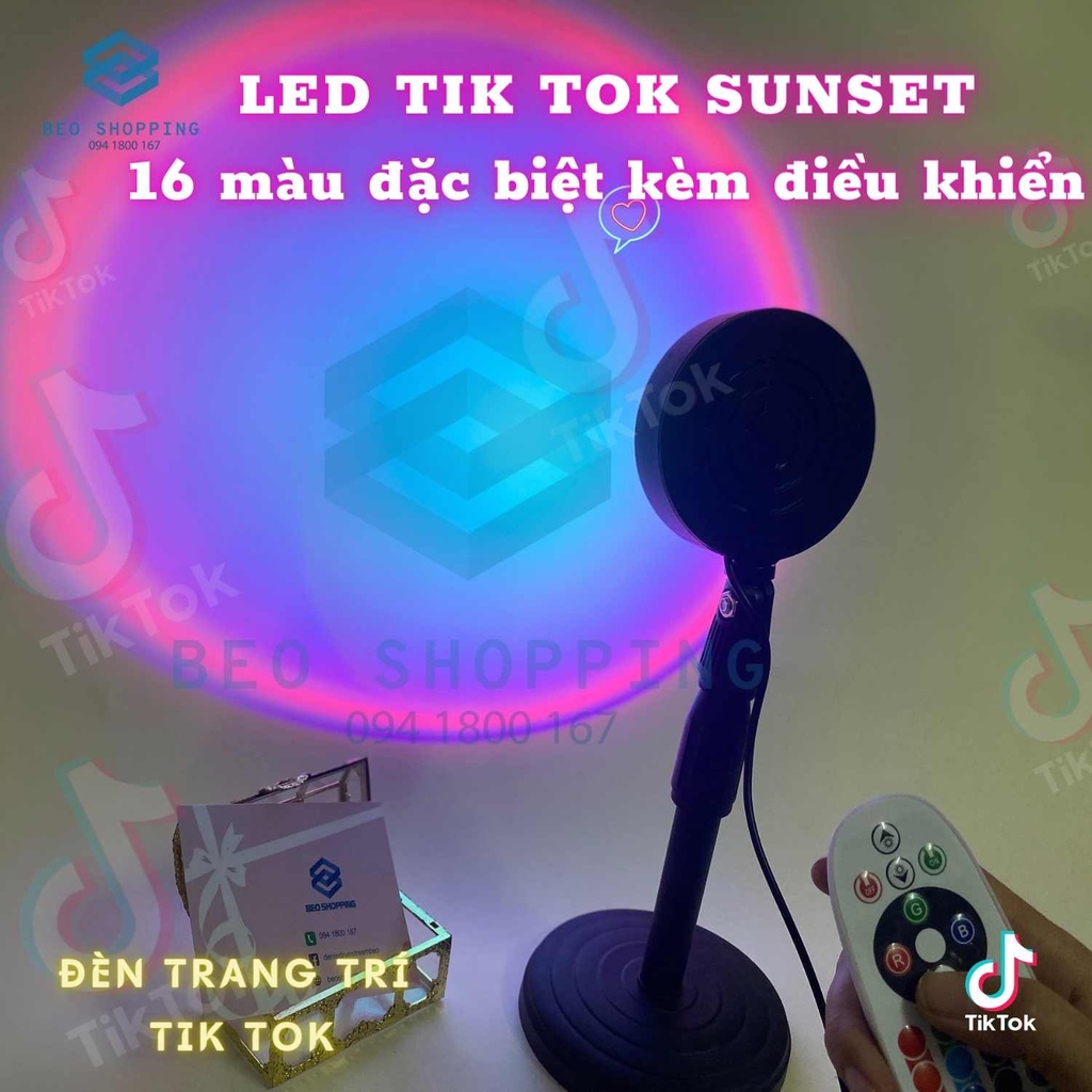 Đèn CẦU VỒNG HOÀNG HÔN Sunset Rose 4 màu, sunrise, sun light, rainbow tiktok, quay video