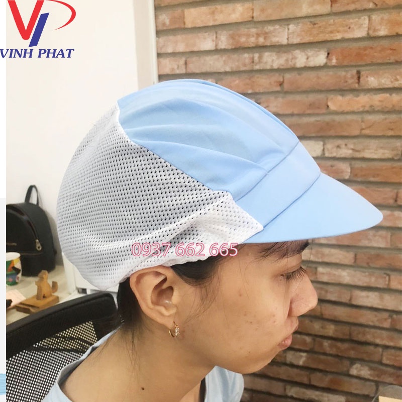 Mũ Đầu Bếp Phối Lưới Nhiều Màu Sắc Thoáng Khí Chống Bụi Chất Lượng Cao, Chuyên Dụng Cho Nhân Viên Phục Vụ Nhà Hàng