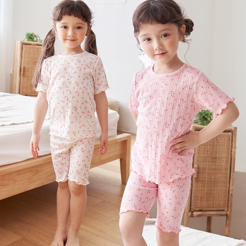 Bộ thun hè Bebezoo họa tiết bông hoa cho bé gái BEB2SE103