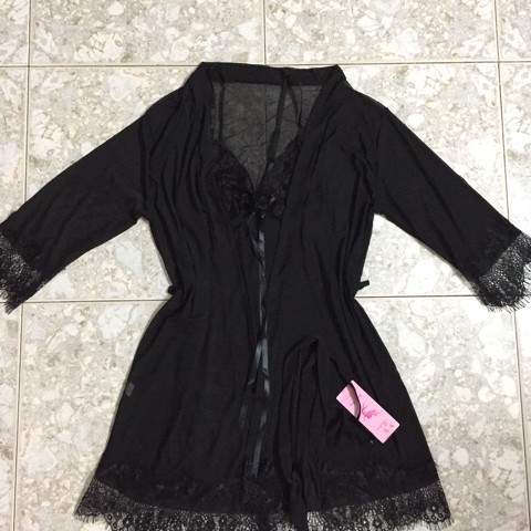 Aó choàng ngủ kèm váy ngủ sexy 🔥Freeship 50K💥 bigsize SMLXL 62kg bộ đồ ngủ hai dây xuyên thấu phối ren cao cấp giá rẻ | BigBuy360 - bigbuy360.vn