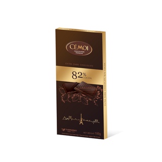 Socola đen 82% cacao dạng thanh Cémoi 100g