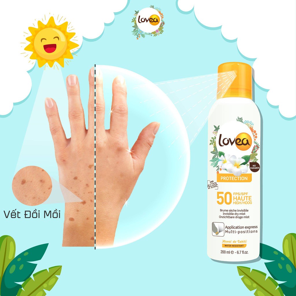 XỊT CHỐNG NẮNG LOVEA BRUME SECHE INVISIBLE HAUTE PROTECTION SPF50 200ML CHÍNH HÃNG - 7459