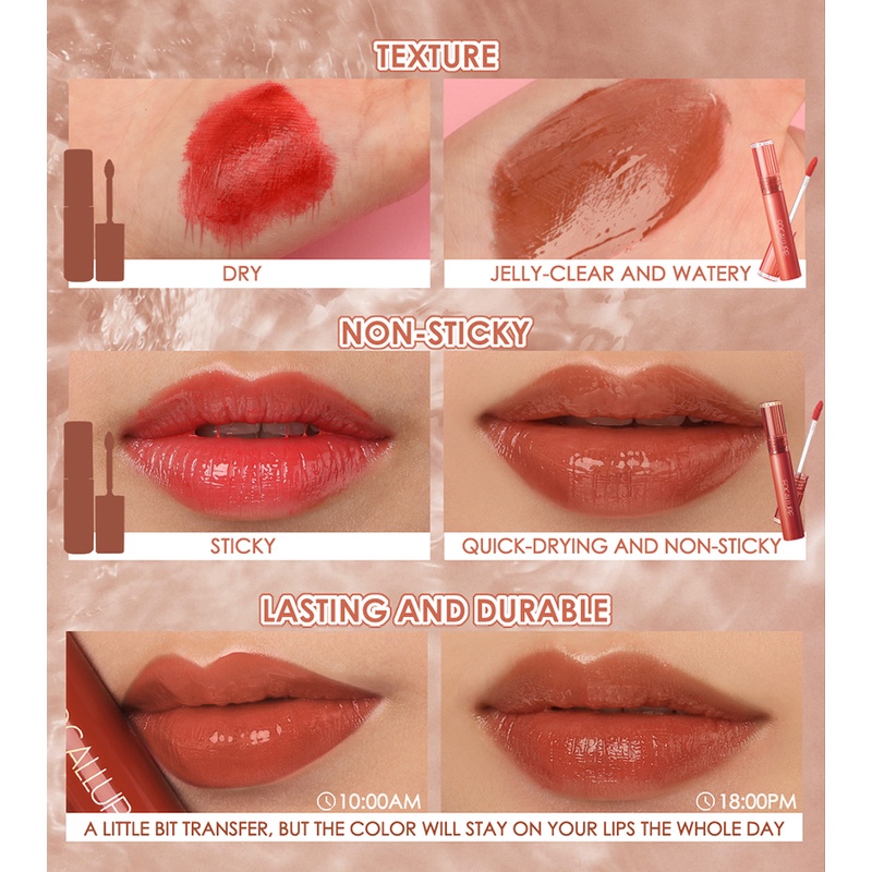 Còn Hàng Focallure Dưỡng Ẩm Và Lâu Trôi Màu Cao Jelly Nước Bóng Môi Tráng Men Chống Nước Môi Bóng