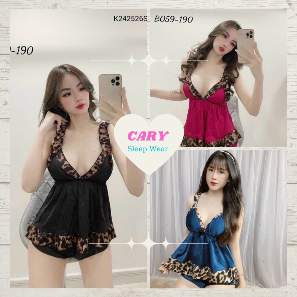 Đồ bộ ngủ hai dây mặc nhà có mút ngực sexy CARY
