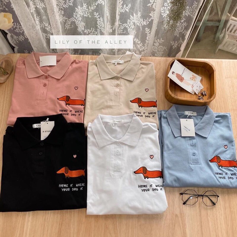 polo hình cún (xanh)