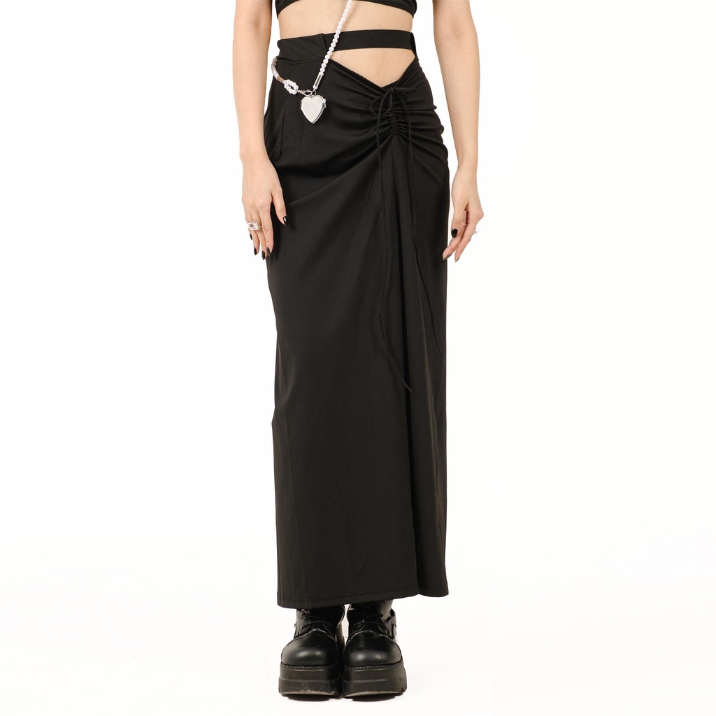 Chân Váy Dài Ôm Body Xẻ Đuôi Rút Dây Cá Tính Thời Trang Becky