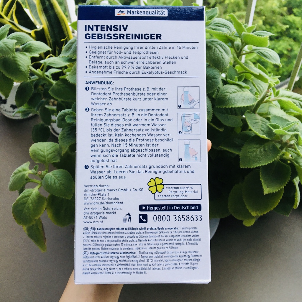 Viên sủi làm sạch răng giả và niềng răng có thể tháo rời Dontodent