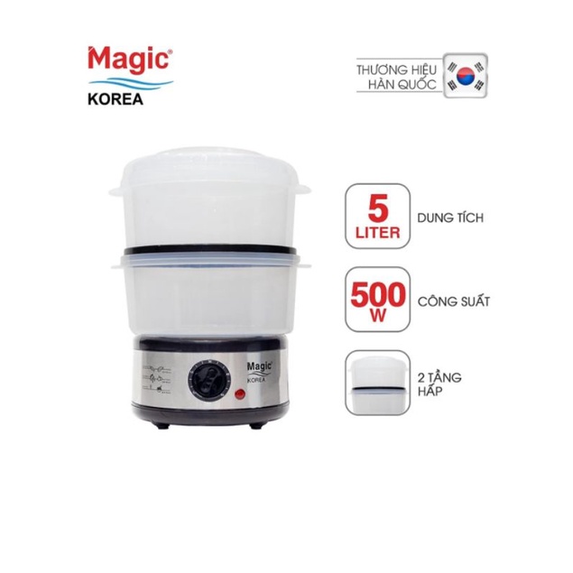 (Mẫu Mới) MÁY HẤP THỰC PHẨM 2 TÂNG MAGIC KOREA A64