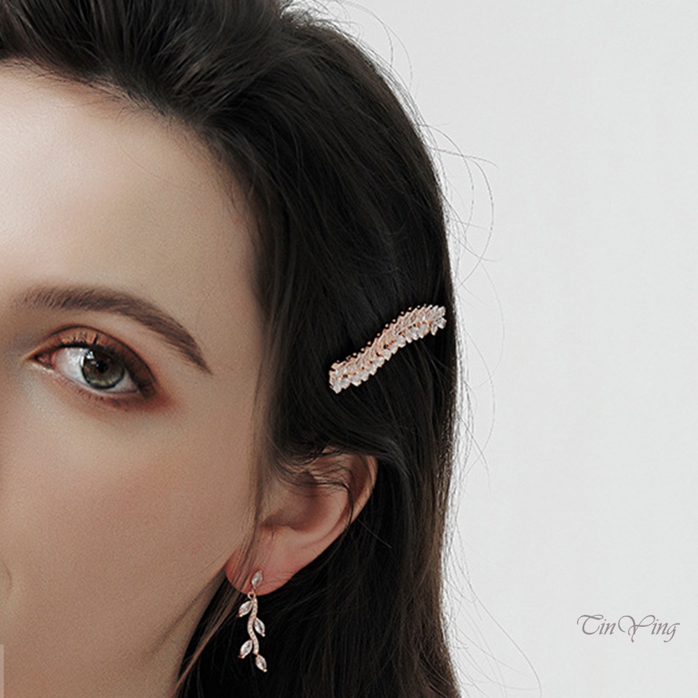 GETNOIVAS Kẹp tóc đính đá phối tua rua thời trang cổ điển dành cho nữ