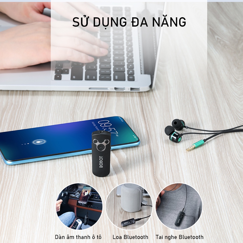 Bộ Thu Nhận Âm Thanh VIVAN RS10 Thông Qua Tín Hiệu Bluetooth 5.0 - Cổng Kết Nối AUX 3.5mm Bảo Hành 12 Tháng