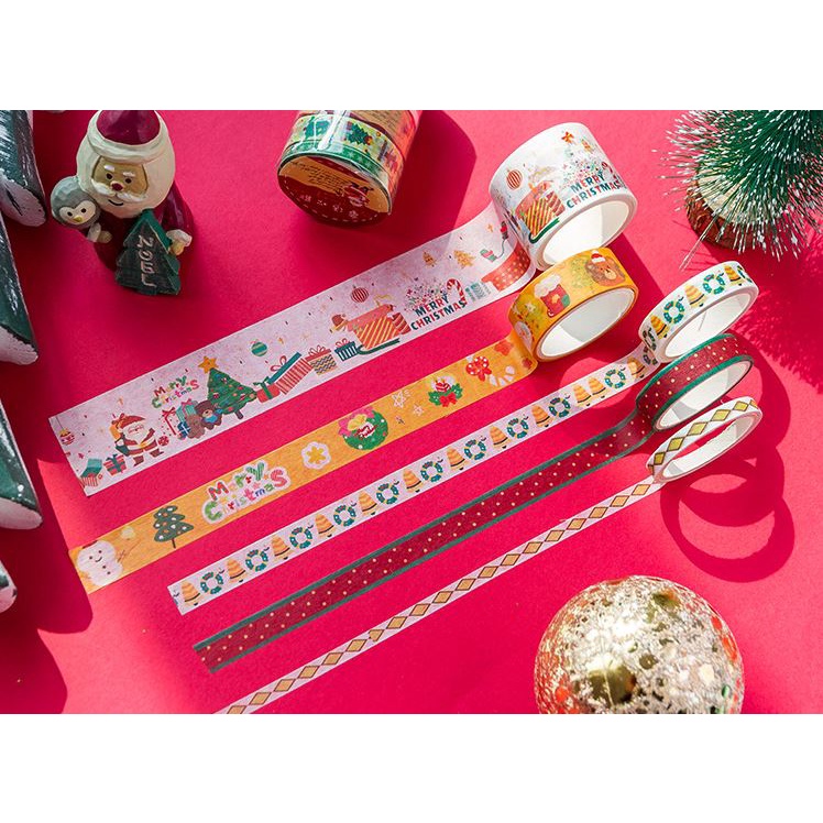 Set 4 cuộn washi tape chủ đề giáng sinh