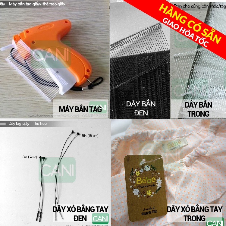 Dây nhựa treo mác quần áo Máy bắn tag áo