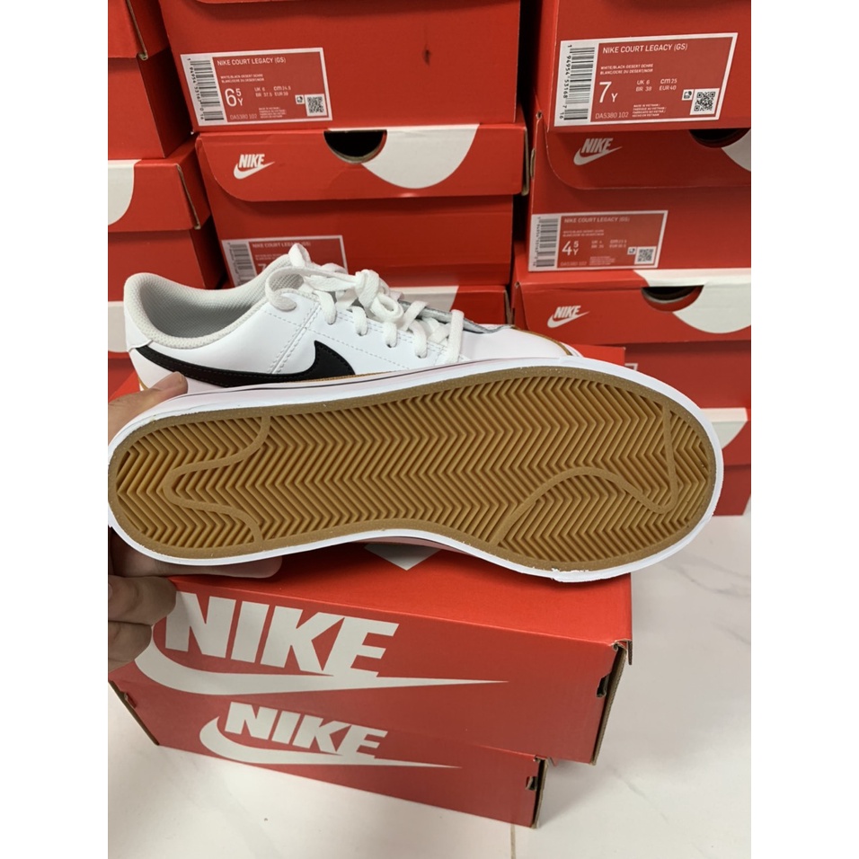 Giày Sneaker Nam Nữ Court Legacy GS White Black Desert Ochre - DeeStore