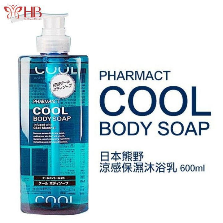 Sữa Tắm Cho Nam Cool Body Soap Pharmaact - Nhật Bản (Hương bạc hà) 600ml