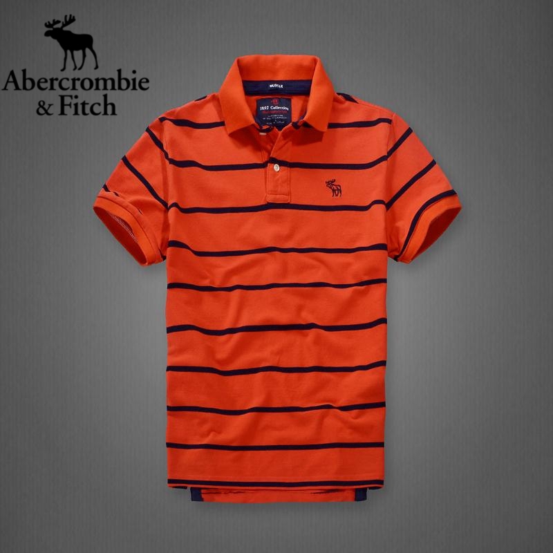 ABERCROMBIE & FITCH áo polo Tay Ngắn Màu Trơn Thời Trang Dành Cho Nam