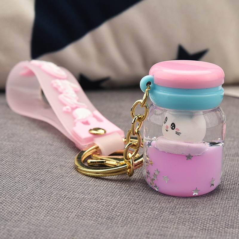 Móc Khóa Hình Chai Sữa Chua Nổi Bằng acrylic