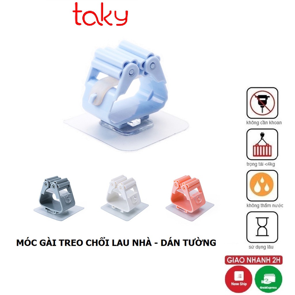 Kẹp Treo Chổi Và Cây Lau Nhà Gắn Tường, Taky, Gọn Gàng Và Ngăn Nắp, Sản Phẩm Tiện Dụng, Không Khoan Đục 4028