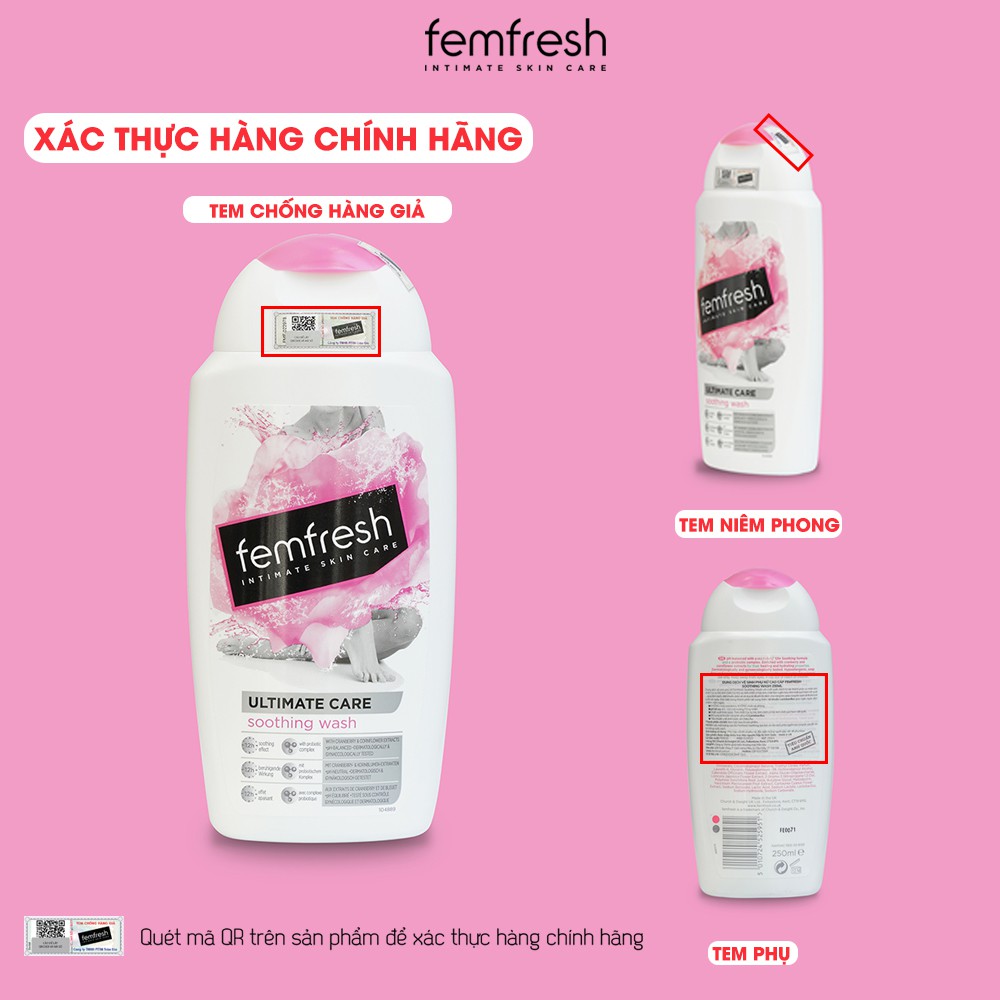 Dung Dịch Vệ Sinh Phụ Nữ Femfresh,Sạch Thơm Suốt Ngày Dài Femfresh 250ml Anh Quốc