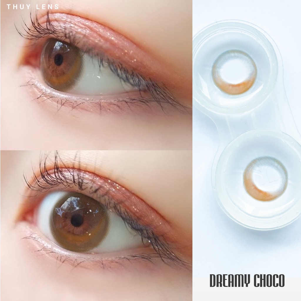 Kính áp tròng THUY LENS cho mắt cận màu nâu choco tự nhiên độ cận từ 0 - 8 Dreamy Choco