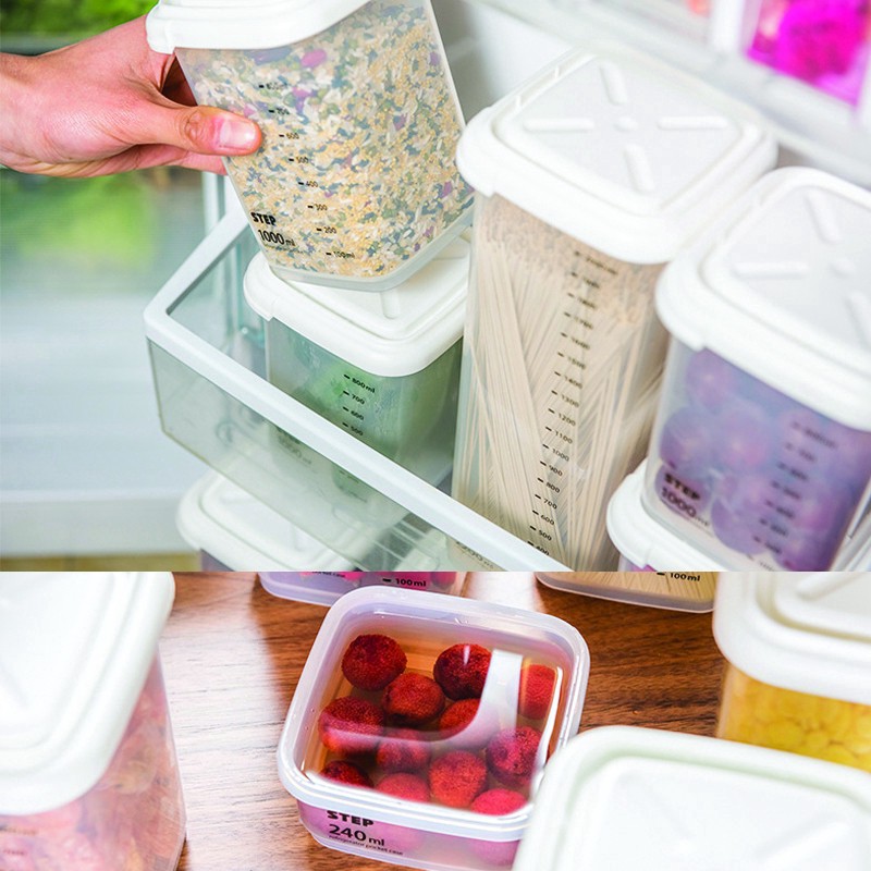 Plastic Sealed Cans Health PP Material Crisper Kitchen Storage Box Transparent Food Canister Refrigerator Sealed Jar Fresh-Keeping Sealed Cansộp kín, hộp kín