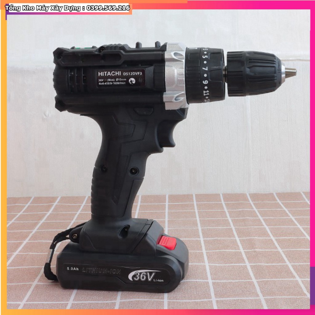 HOT ƯU ĐÃI Máy khoan Hitachi 36V phụ kiện 24 chi tiết - Có búa khoan tường + Bộ phụ kiện 24 chi tiết - khoan tường  HỖ T