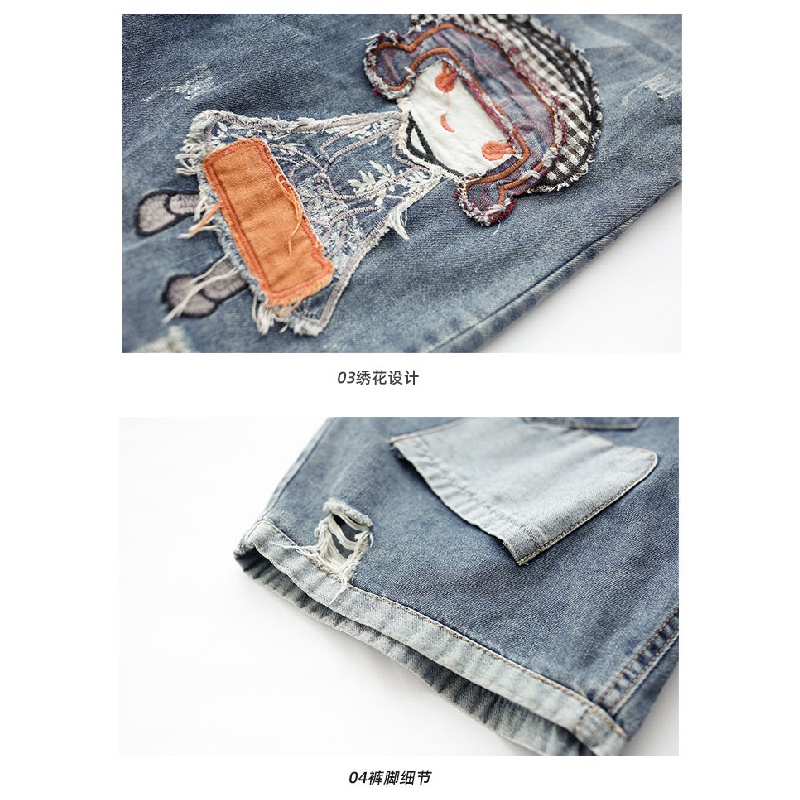 Quần Short Jeans Lưng Cao Ống Rộng Cá Tính Cho Nữ