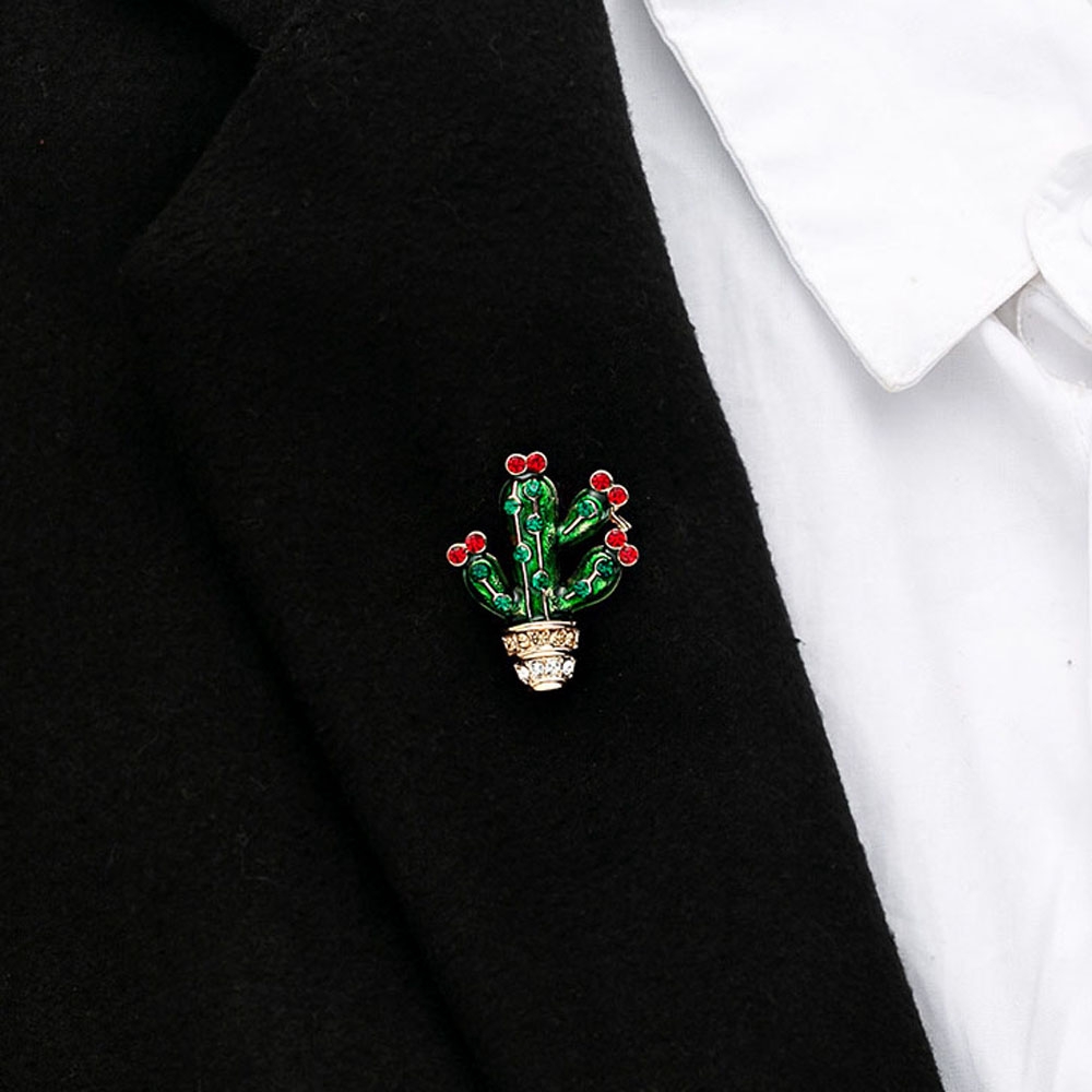 FORBETTER Leaf Flower|Sweater Pin Cactus Style Scarf Clip Brooch Pin