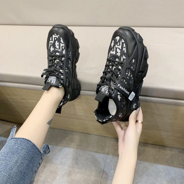 Giày thể thao nữ đế cao thấp cổ , Giày thể thao sneaker nữ GD độn đế thông hơi siêu hot trend | BigBuy360 - bigbuy360.vn