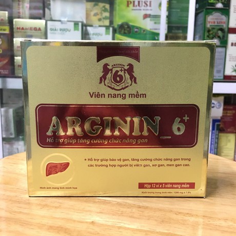 Arginin 6+ bồi bổ cơ thể, tăng cường chức năng gan - Hộp 12 vỉ x 5 viên