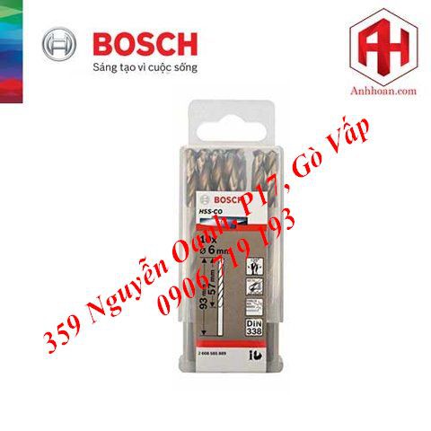 Bộ mũi khoan Inox Bosch HSS-Co 6mm (10 mũi)