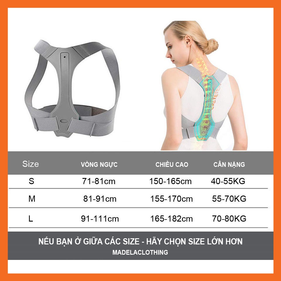 Đai chống gù lưng POSTURE SAMPAKE nam nữ Cao cấp có size cho bé, đai chống gù người lớn trẻ em