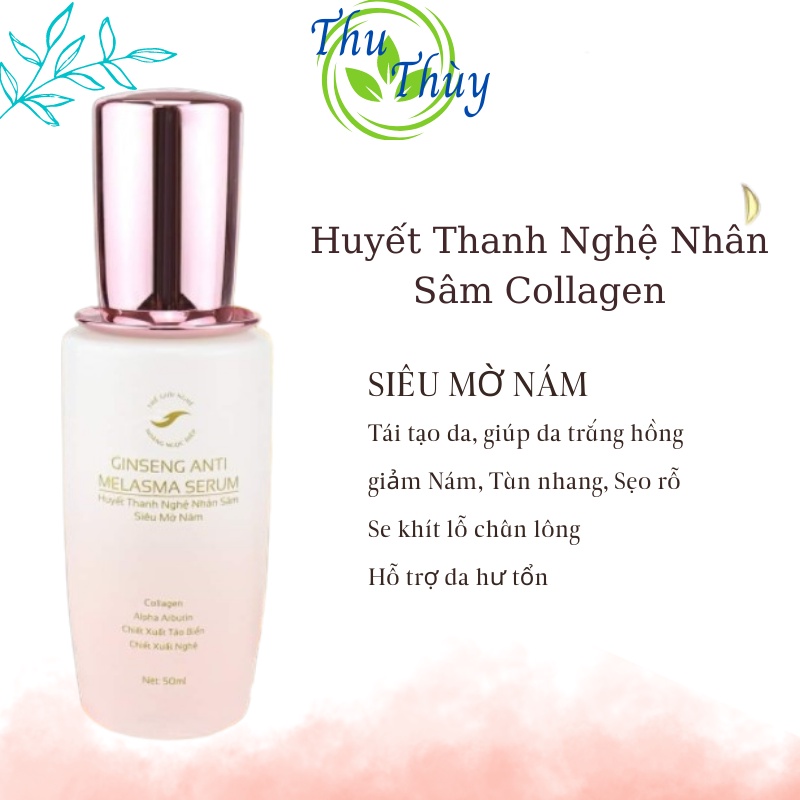 Nám, Tàn Nhang, Đồi Mồi - Huyết Thanh Siêu Mờ Nám Nghệ Nhân Sâm Collagen 50ml giúp trắng da,mờ thâm nám tàn nhang