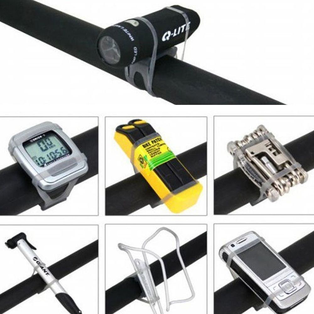 Bộ 5 giá đỡ đèn pin gắn tay cầm xe đạp bằng silicon bền thời trang
