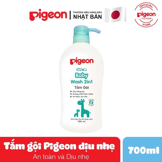 Sữa Tắm Gội 2in1 Trẻ Em Pigeon 700ml