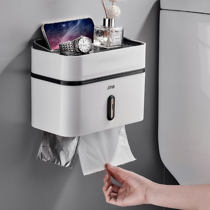 NA FEN AI Hộp giấy vệ sinh treo tường không thấm nước không có lỗ khoan sáng tạo