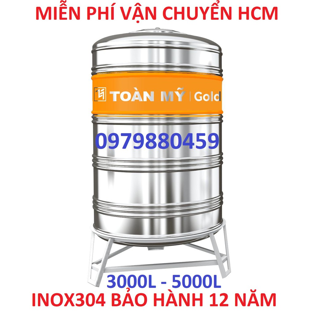 Bồn nước cao cấp Inox304 Toàn mỹ Gold, bảo hành 12 năm