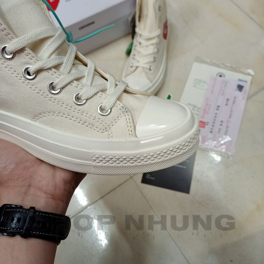 Giày converse 1970s tim play nam nữ cổ cao màu trắng