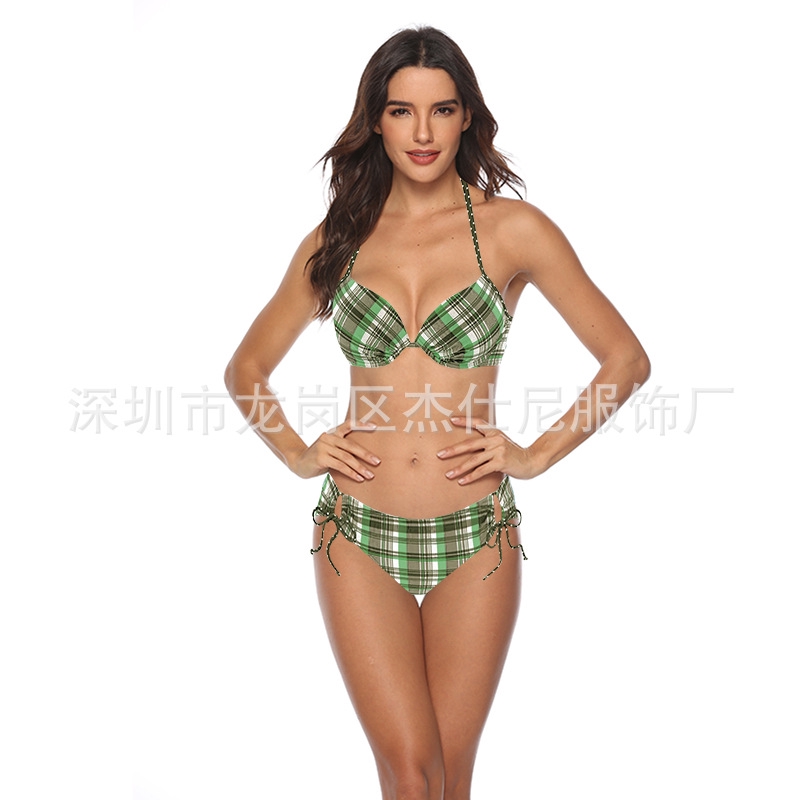 Bộ Đồ Bơi Họa Tiết Ca Rô Ca Rô Xinh Xắn Theo Phong Cách Âu Mỹ Dành Cho Nữ | BigBuy360 - bigbuy360.vn