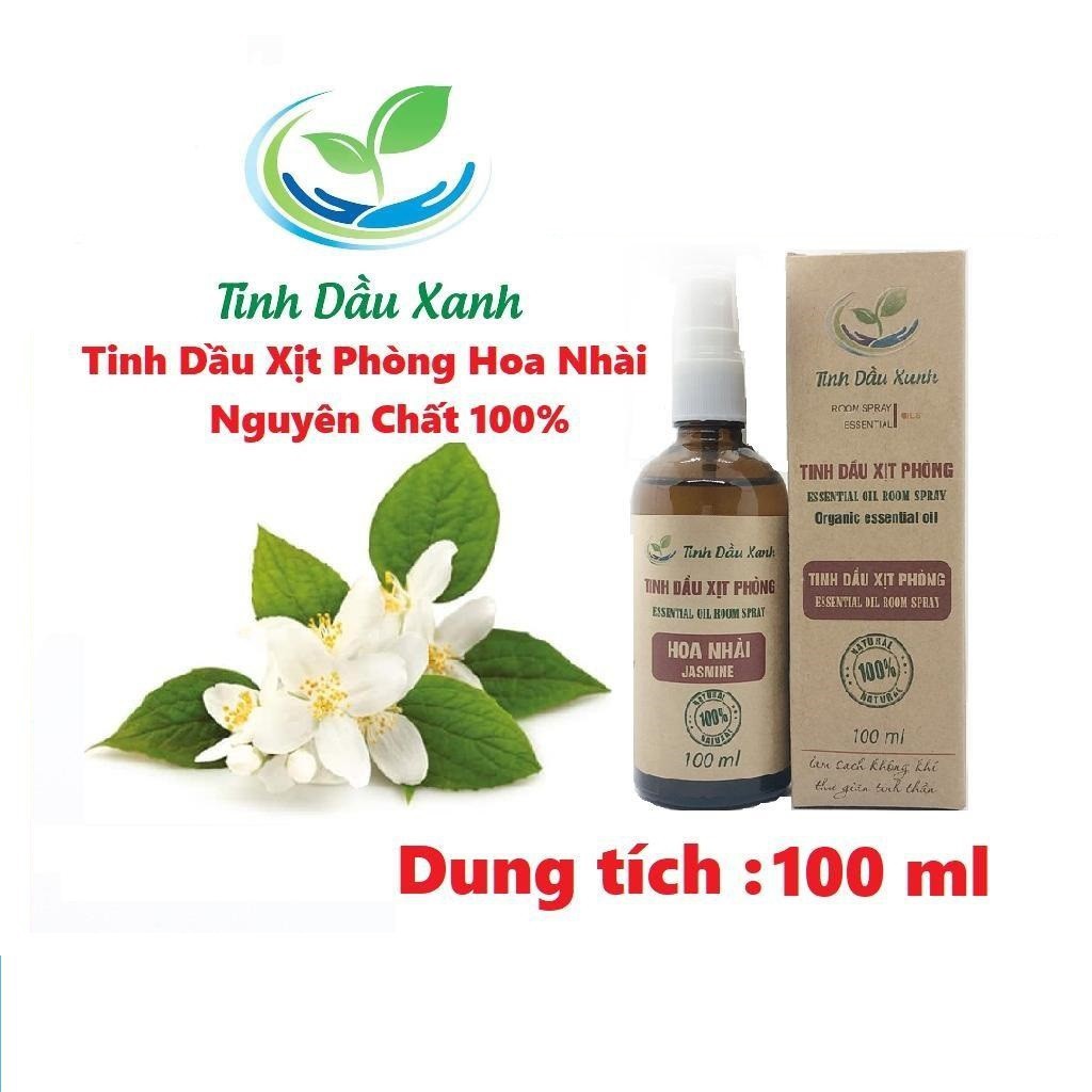 Tinh Dầu Xịt Phòng, Xịt Ôtô Hoa Nhài Tinh Dầu Xanh Nguyên Chất 100ml