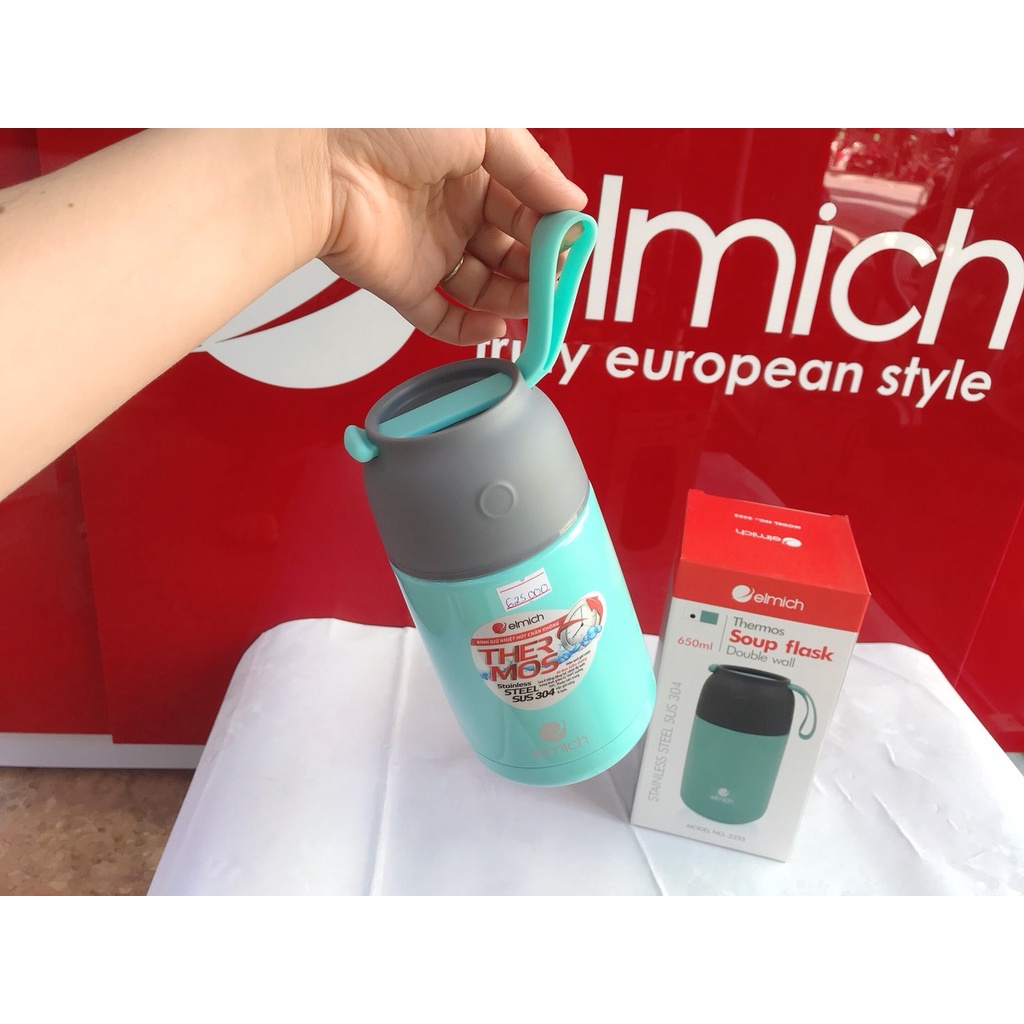 Bình ủ cháo elmich giữ nhiệt đựng thức ăn, cháo Elmich 650ml- 2355