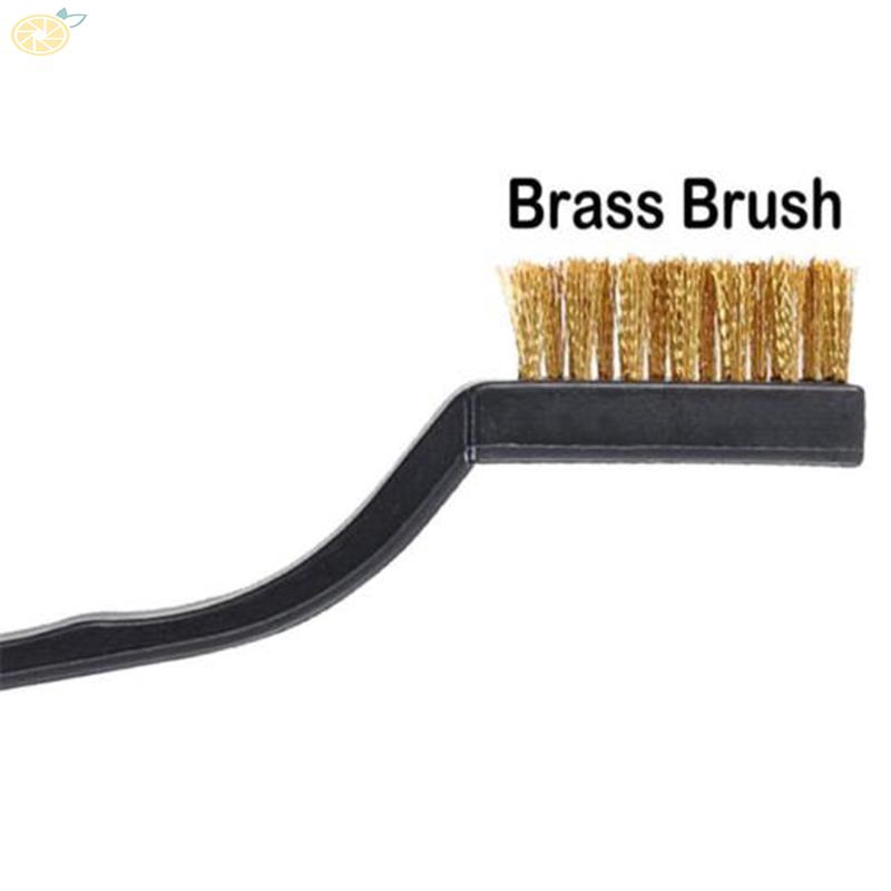 Bộ 12 bàn chải dây đồng 32x12mm mini dùng để cạo bỏ lớp gỉ sét trên kim loại tiện dụng