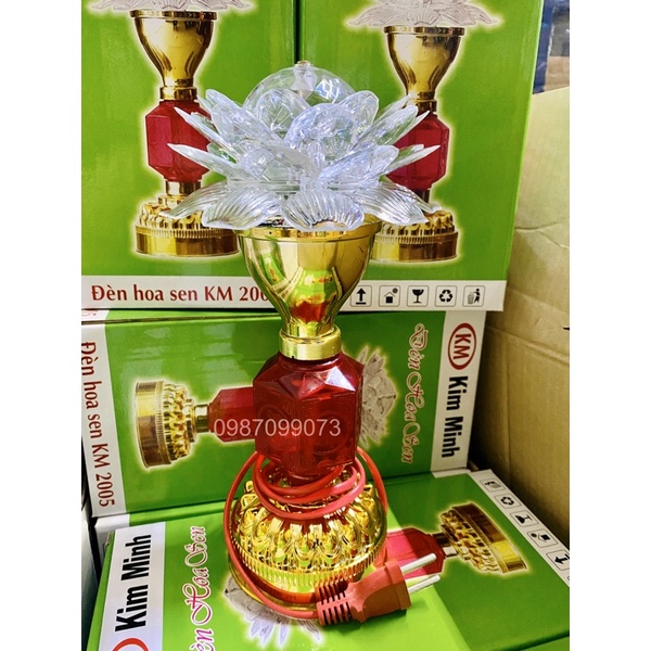 Đèn xoay hoa sen, đèn bàn thờ xoay kim minh giá bán/1 cái