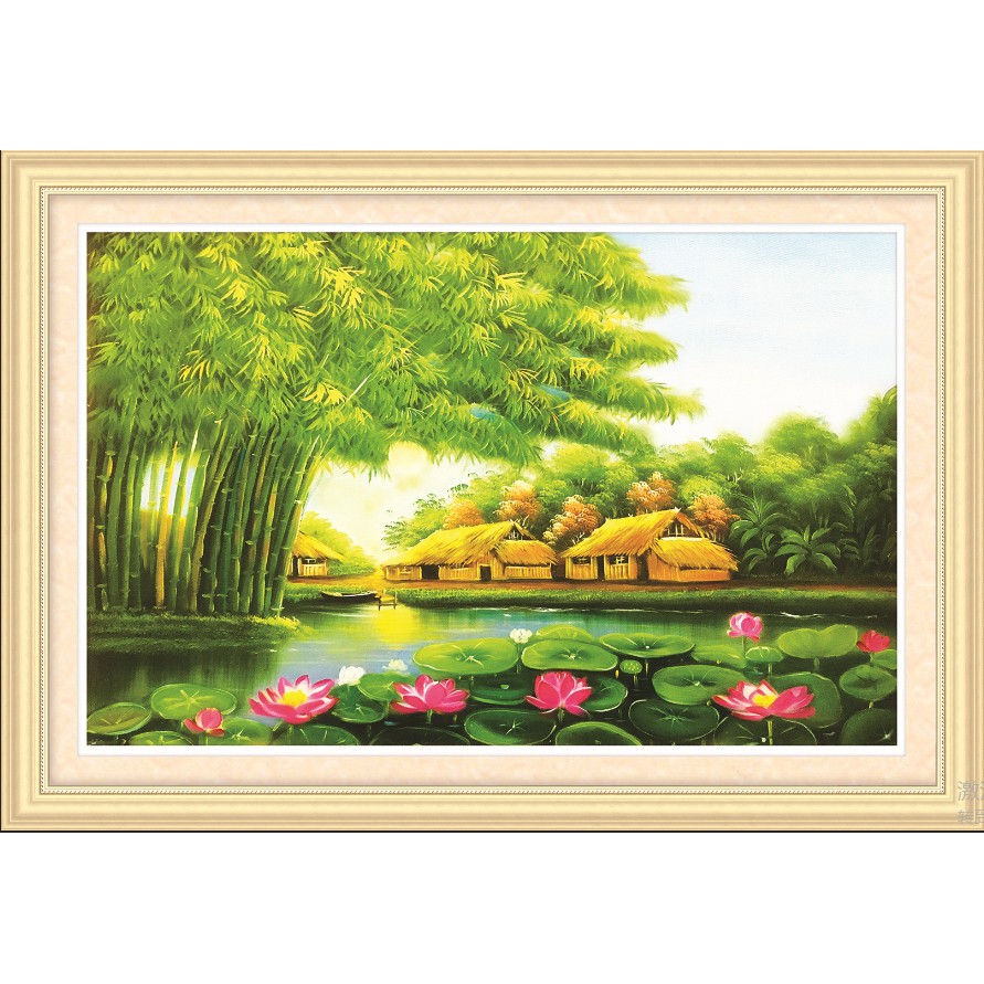 Tranh đính đá làng Quê 77580